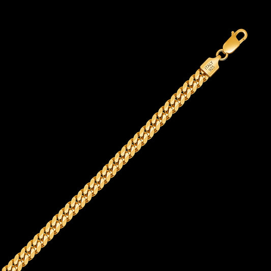 Solid 925 Sterling Silver 14kt Yellow Gold Filled Miami Cuban Chain, 5.6mm