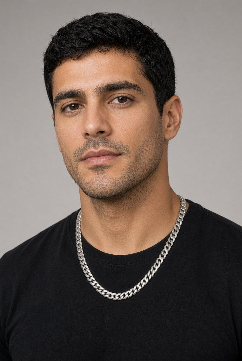 Classic 925 Sterling silver Flat Miami Cuban Link Chains