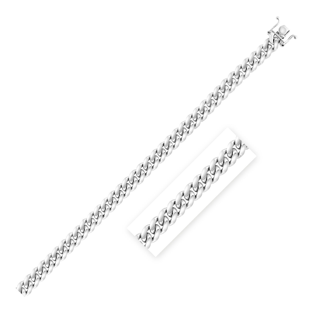 Solid 925 Sterling Silver Miami Cuban Link Chain, 7mm