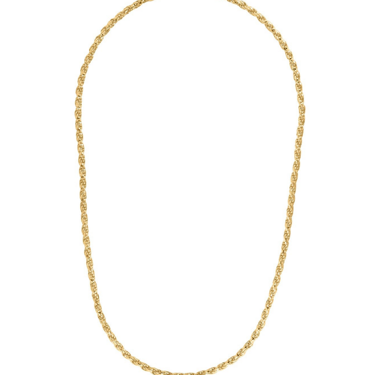 Solid 925 Sterling Silver 14kt Yellow Gold Filled Diamond Cut Royal Rope Chain, 3.6mm