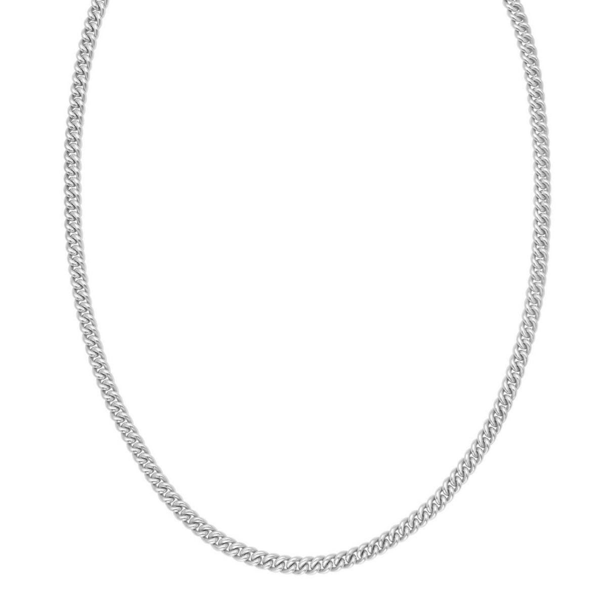 Sterling Silver Rhodium Plated Vintage Puffed Miami Cuban Chain, 5.30mm