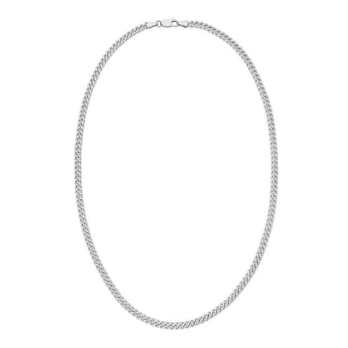 Sterling Silver Rhodium Plated Vintage Puffed Miami Cuban Chain, 5.30mm