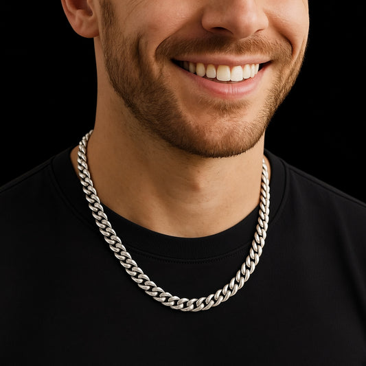 Solid 925 Sterling Silver Miami Cuban Link Chain, 8.4mm