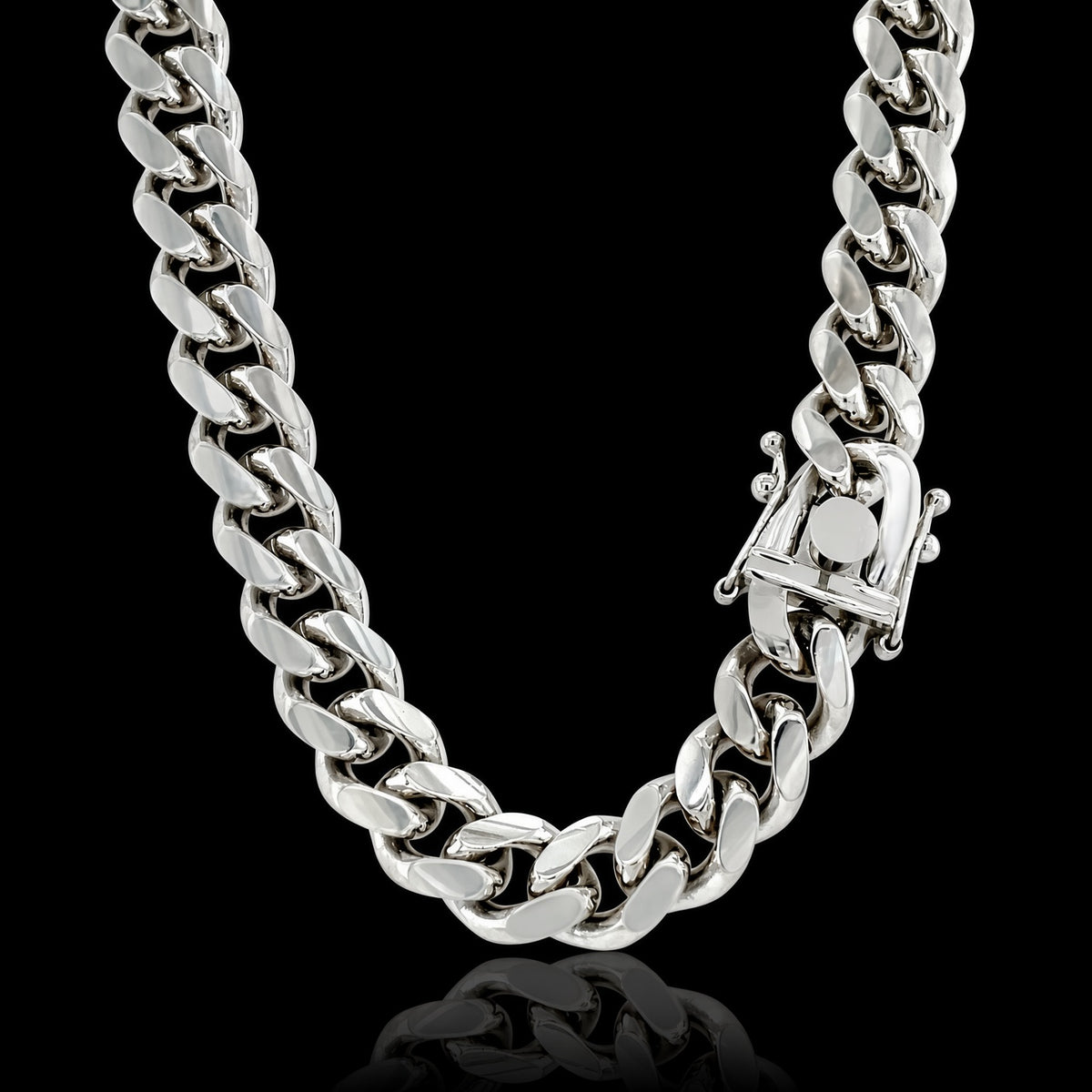 Solid 925 Sterling Silver Miami Cuban Link Chain, 8.4mm