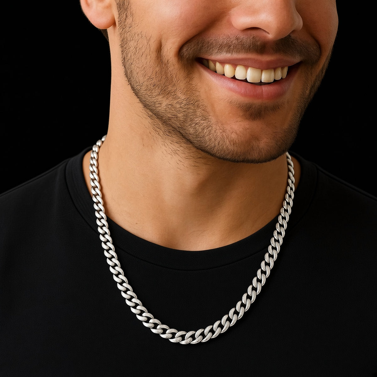 Solid 925 Sterling Silver Miami Cuban Link Chain, 7mm