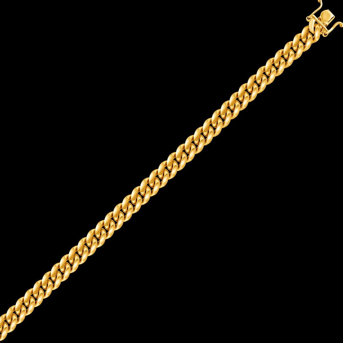Solid 925 Sterling Silver 14kt Yellow Gold Filled Miami Cuban Chain, 7mm