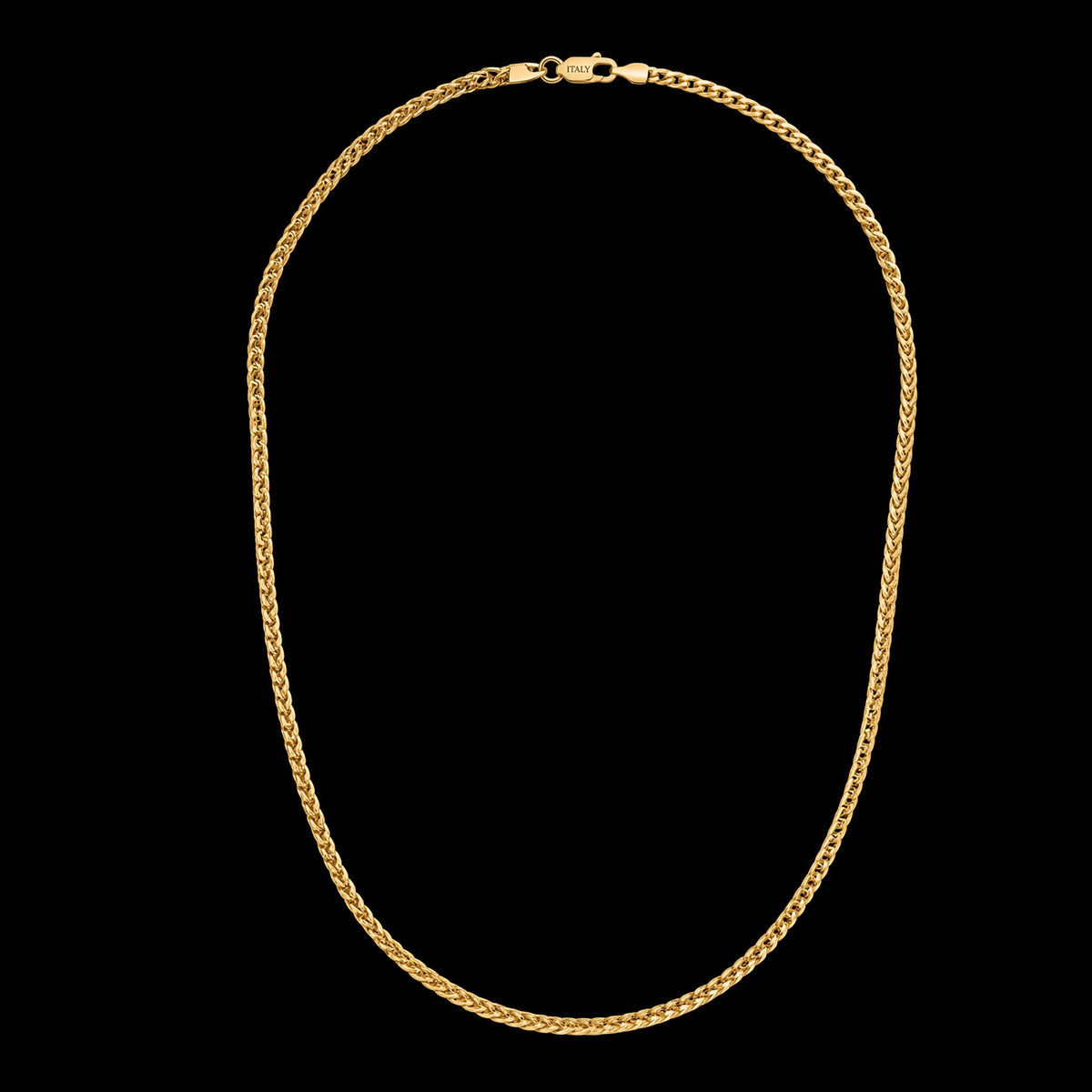 Sterling Silver Yellow Gold Plated Diamond Cut Franco Chain (3.20 mm)