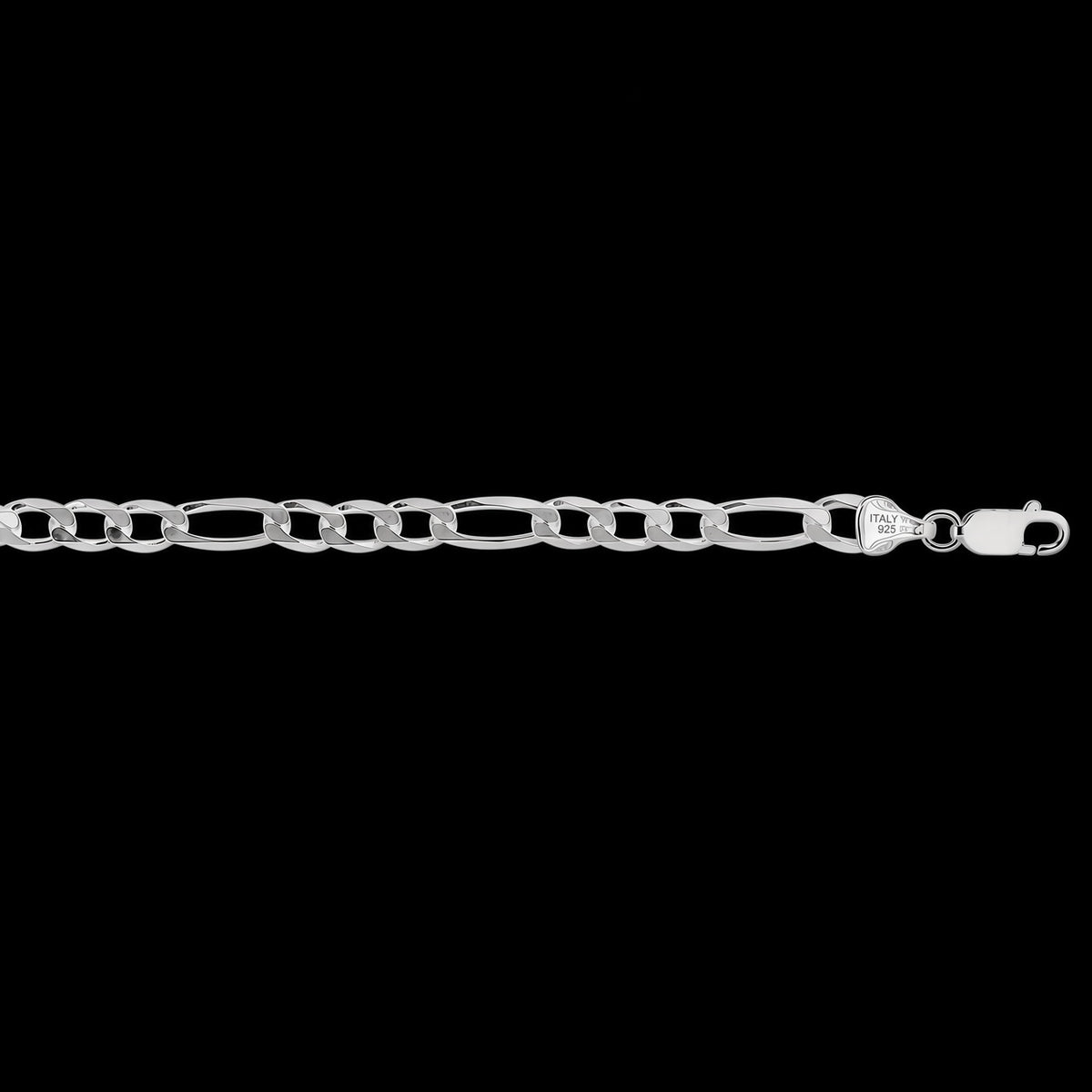 Solid 925 Sterling Silver Figaro Style Chain, 5.4mm
