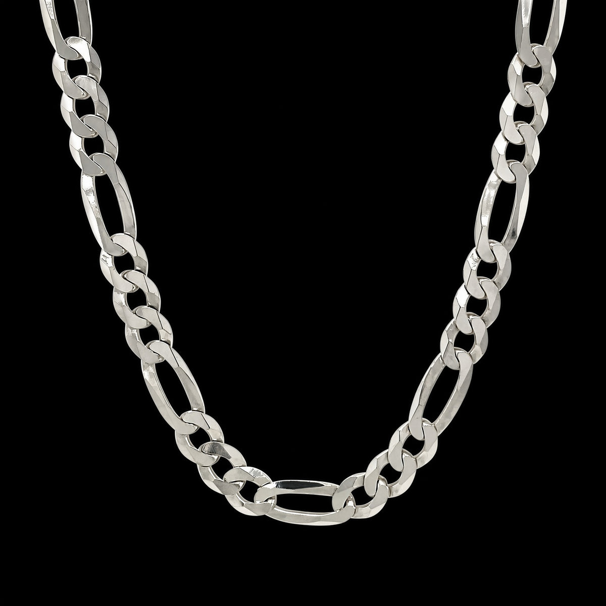 Solid 925 Sterling Silver Figaro Style Chain, 5.4mm