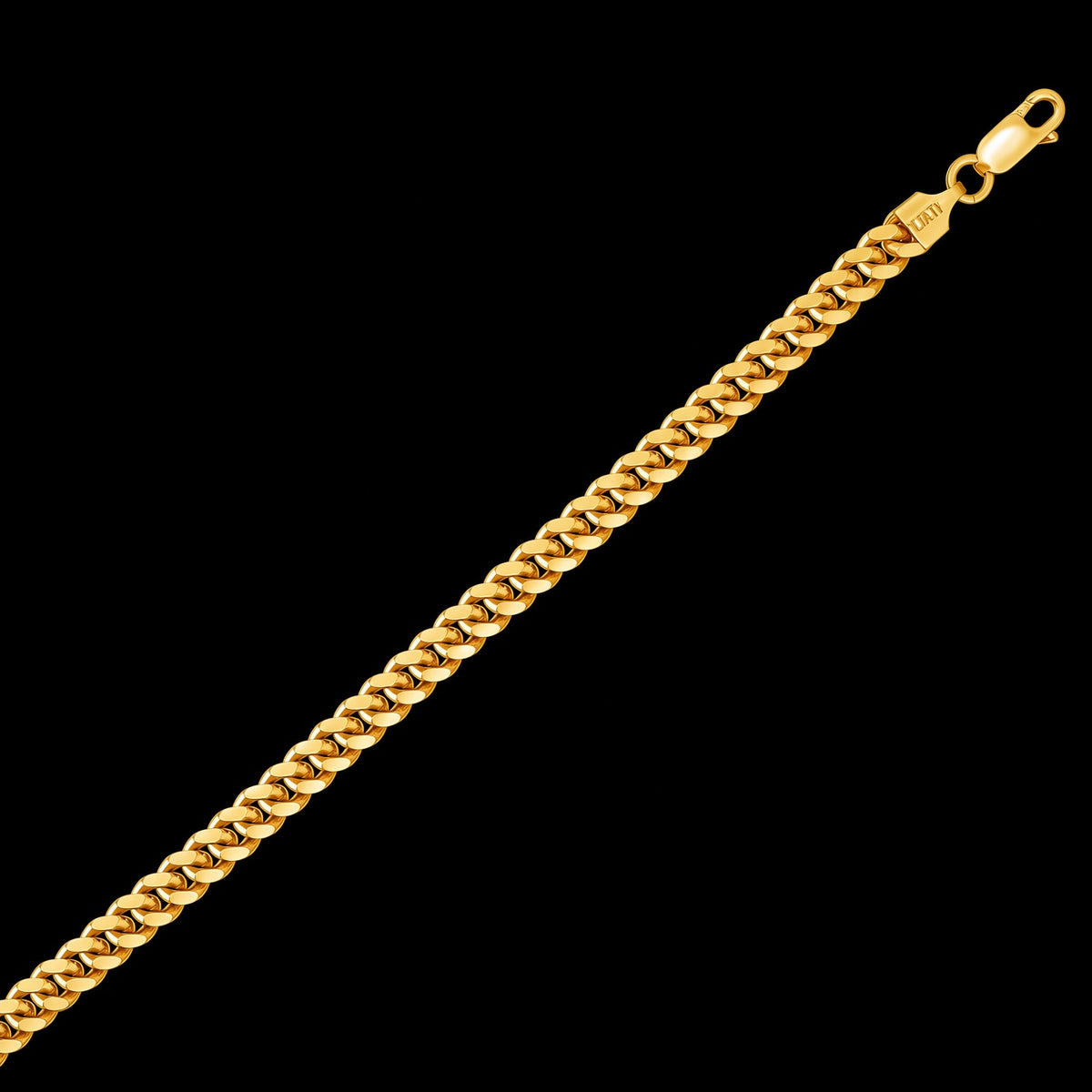 Solid 925 Sterling Silver Miami Cuban Link Chain 14kt Yellow Gold Filled, 5mm