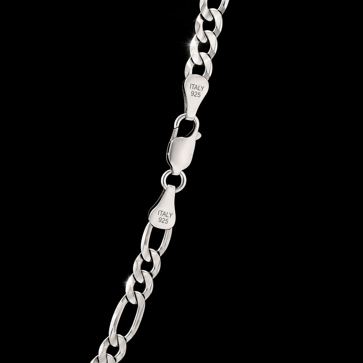 Solid Sterling Silver Figaro Chain, 8.80mm