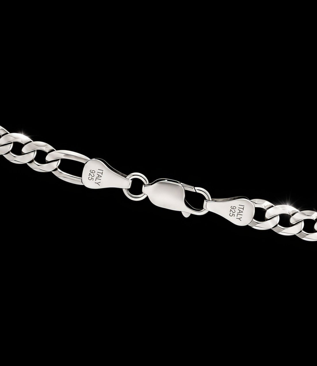 Solid 925 Sterling Silver Figaro Chain, 8.1mm