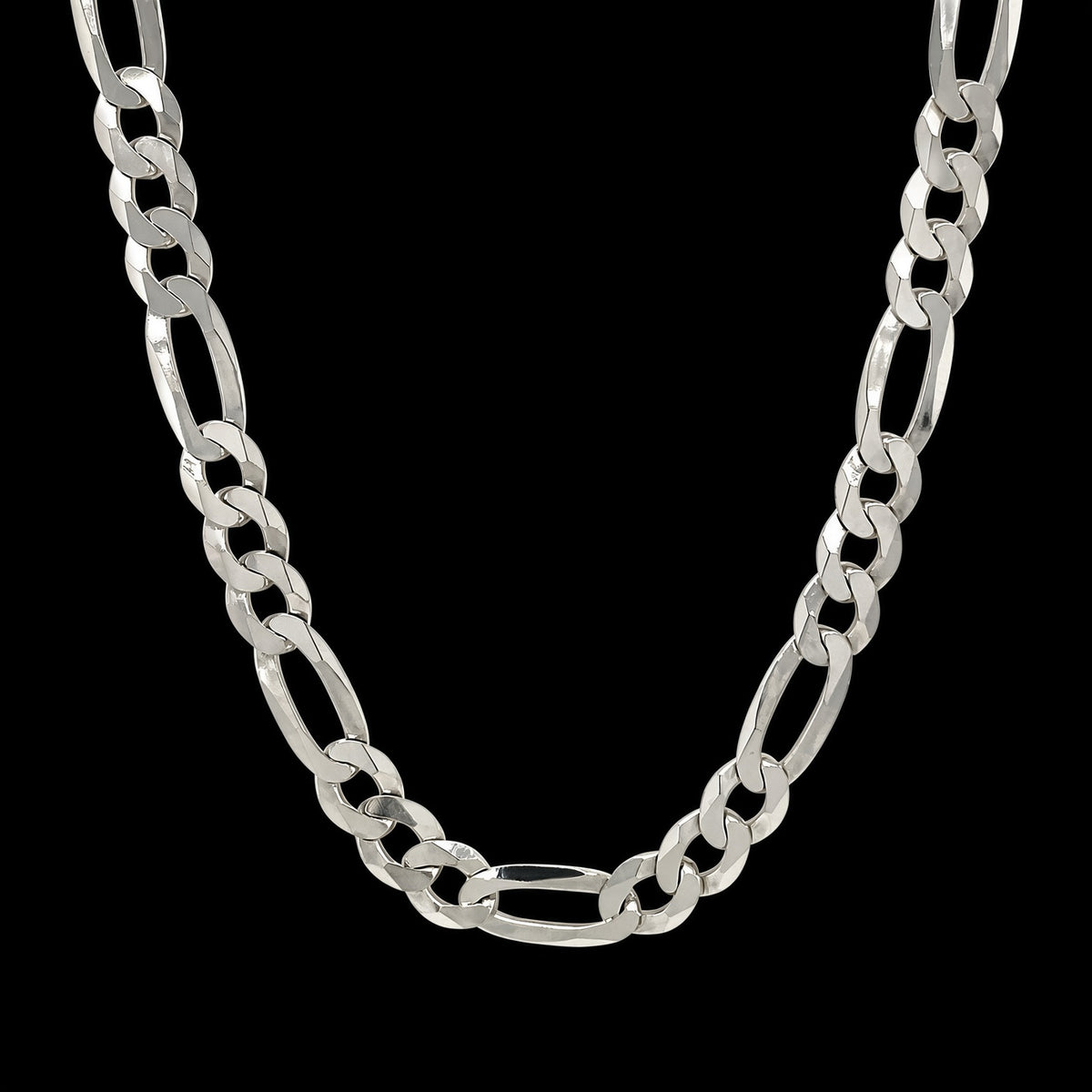 Solid 925 Sterling Silver Figaro Chain, 8.1mm