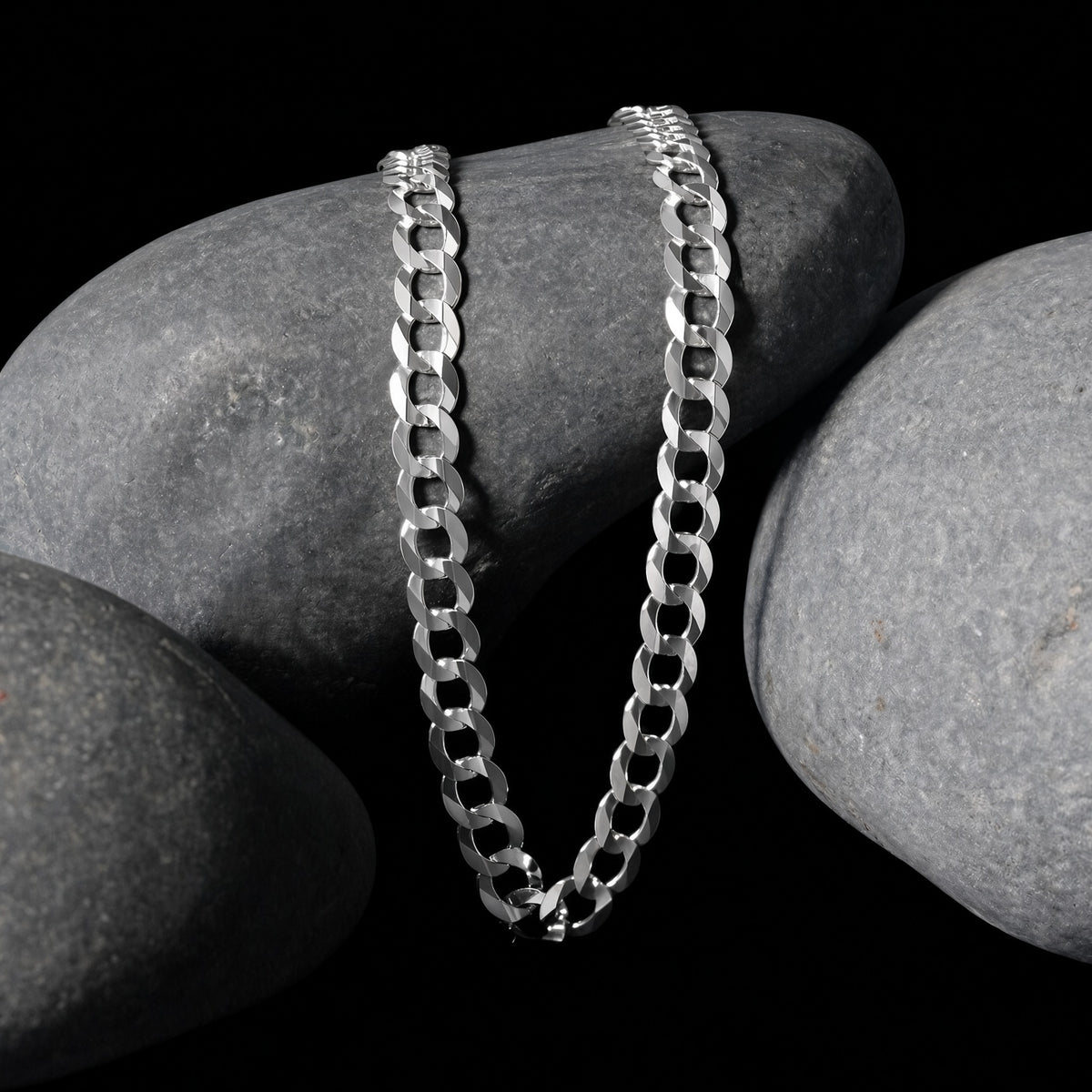 Solid 925 Sterling Silver Cuban Link Chain, 5.5mm