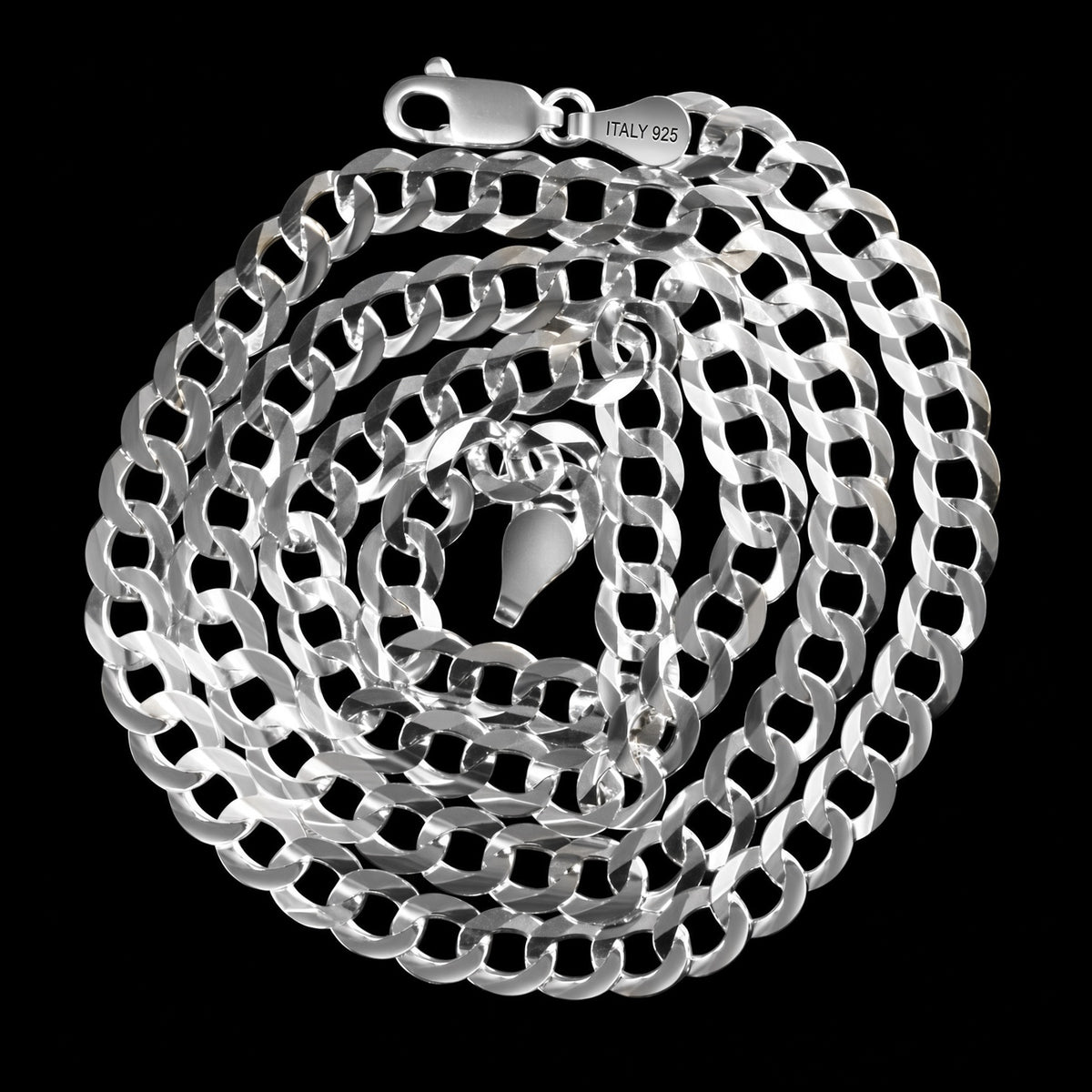 Solid 925 Sterling Silver Cuban Link Chain, 5.5mm