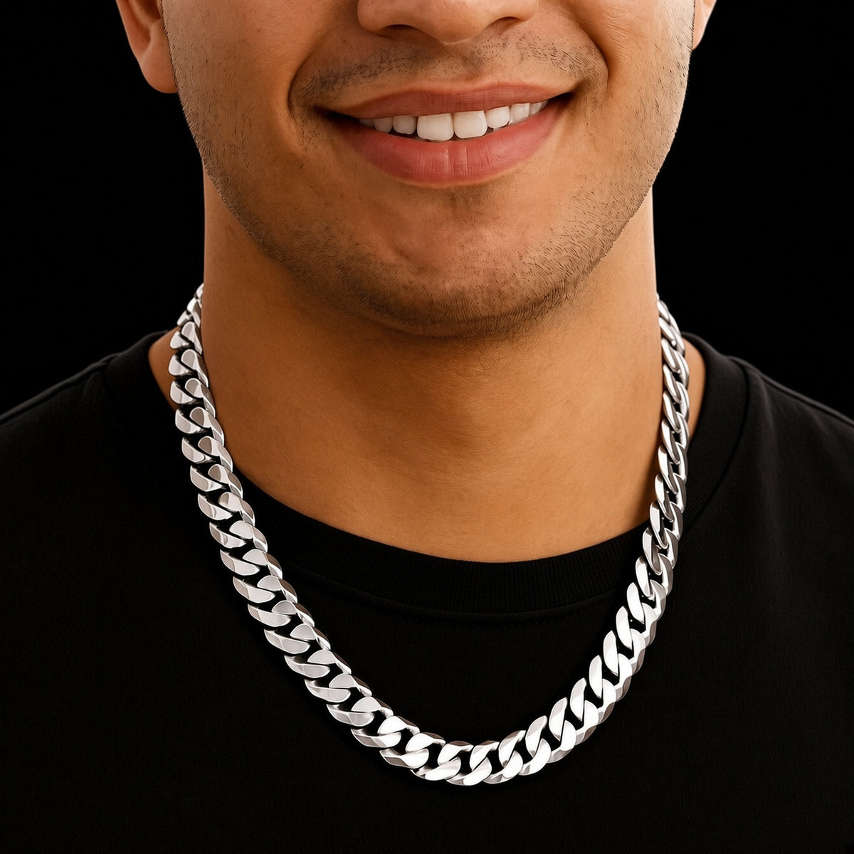 Solid 925 Sterling Silver Cuban Link Chain, 11.60mm