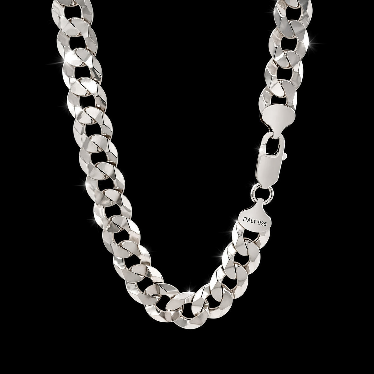 Solid 925 Sterling Silver Cuban Link Chain, 11.60mm