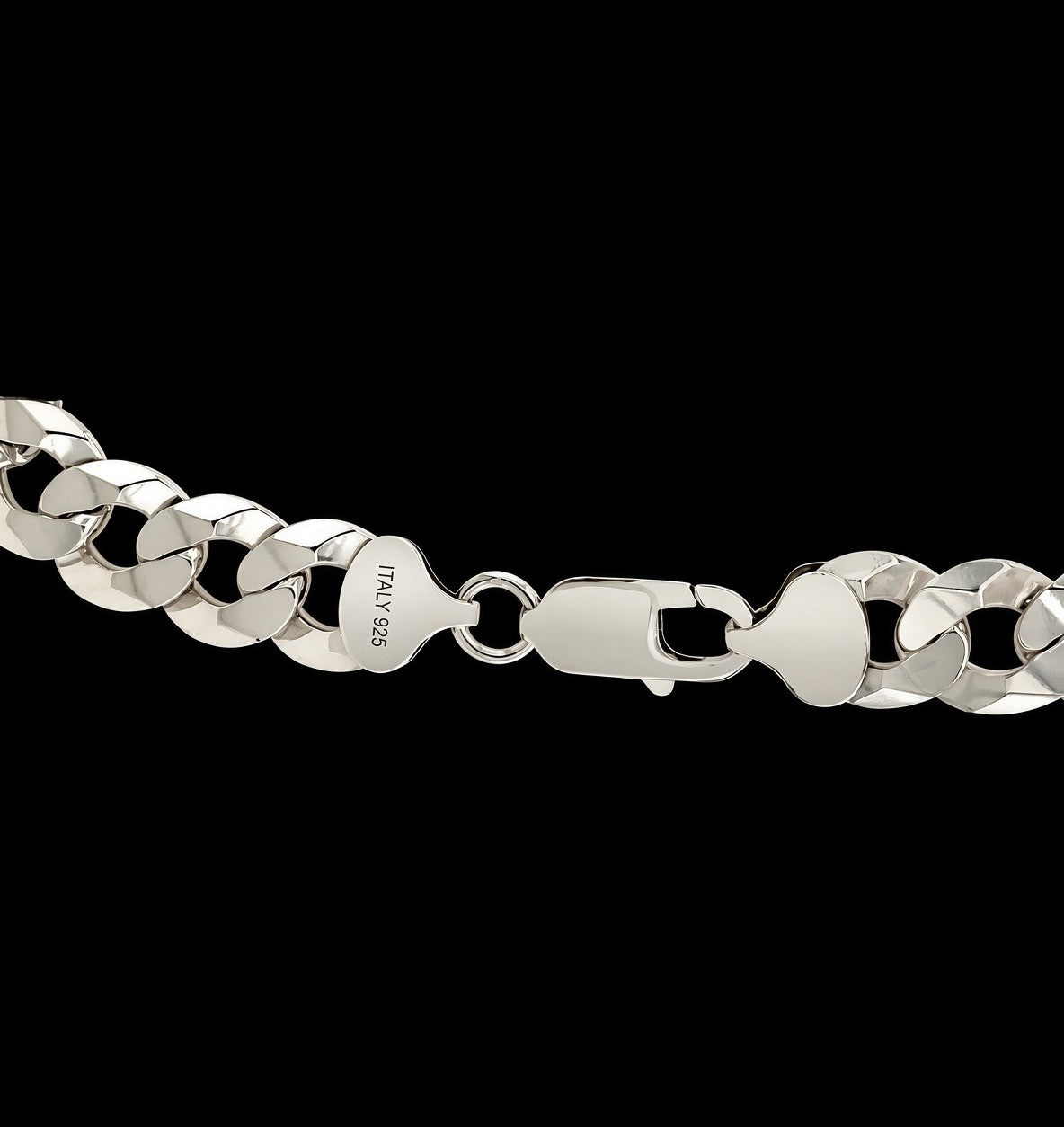 Men's Solid 925 Sterling Silver Cuban Link Chain, 7.9mm