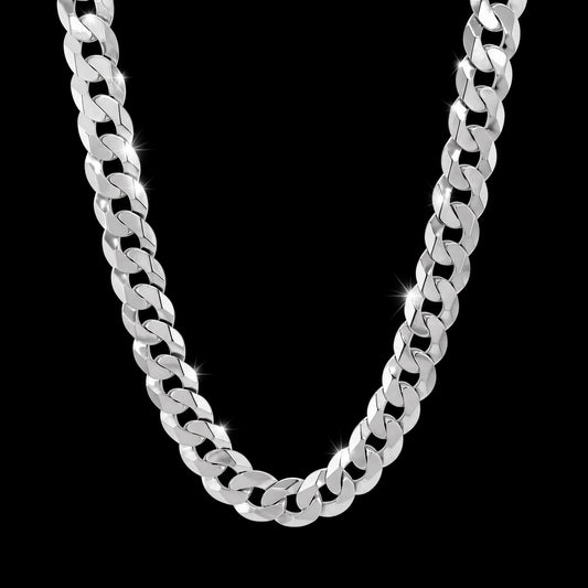 Men's Solid 925 Sterling Silver Cuban Link Chain, 7.9mm